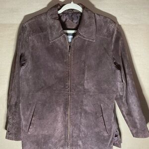 Jerry Lewis brown leather jacket. Full zip. Size L.